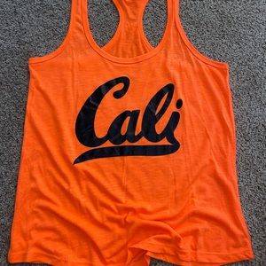Women’s Cali California Orange Tank Top Shirt NEW